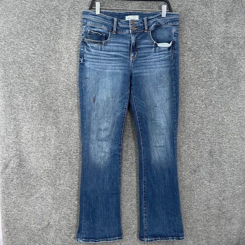 BKE Payton Jeans Womens 32x33 Blue Medium Wash Mid Rise Bootcut Stretch Denim